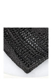 PRADA Crochet Raffia Tote Bag Black