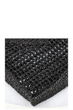 PRADA Crochet Raffia Tote Bag Black