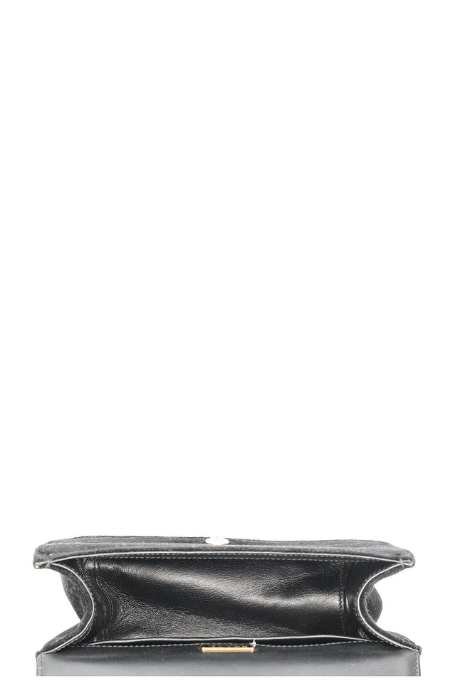 PRADA Pionniere Shoulder Bag Velvet & Leather Black & White