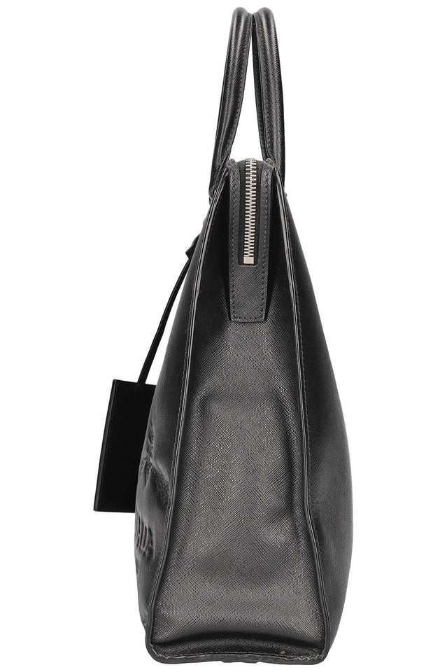 PRADA Logo Tote Bag Saffiano Black