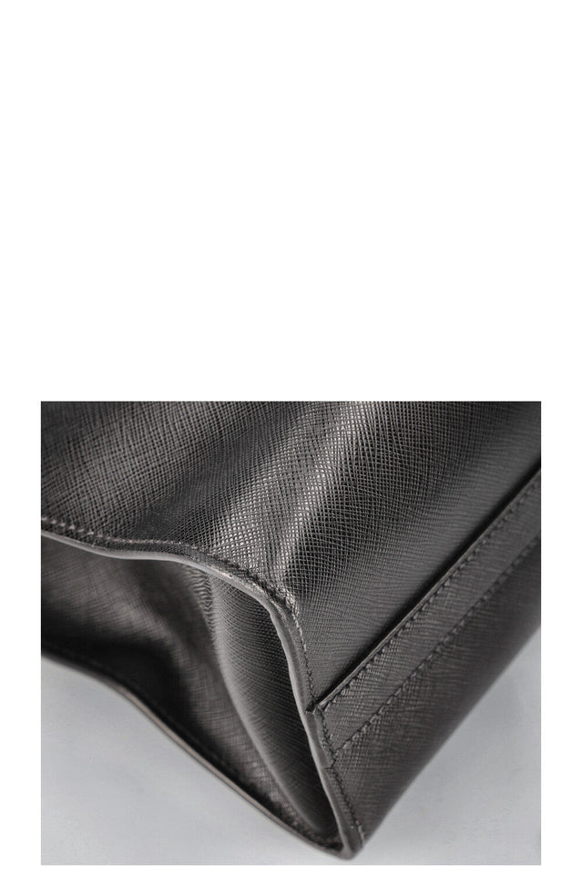 PRADA Logo Tote Bag Saffiano Black