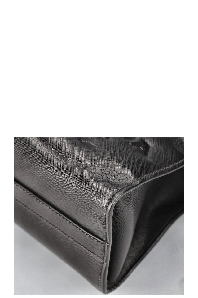 PRADA Logo Tote Bag Saffiano Black