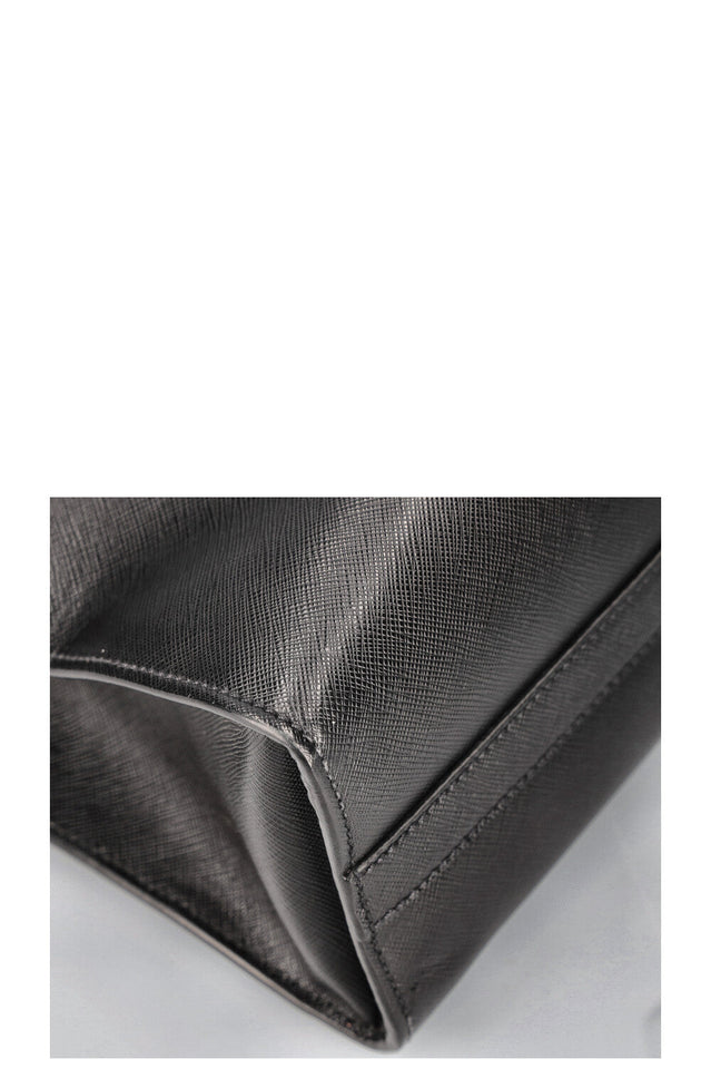 PRADA Logo Tote Bag Saffiano Black