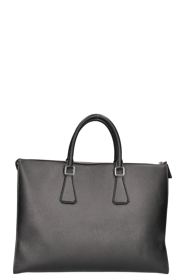 PRADA Logo Tote Bag Saffiano Black