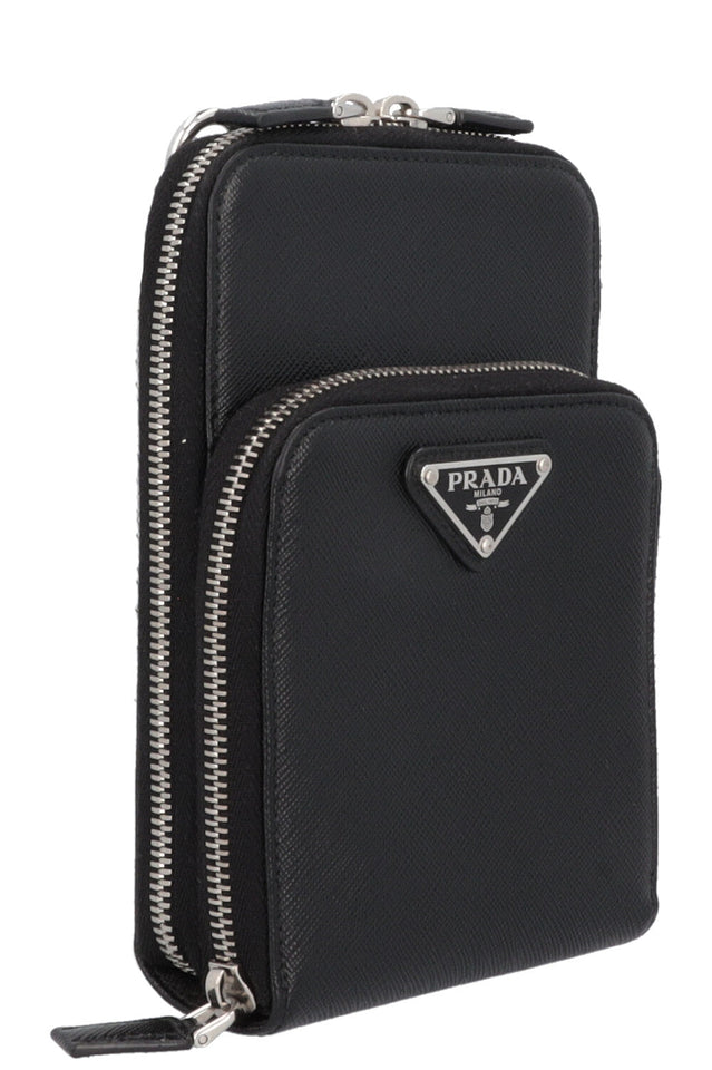 PRADA Smartphone Crossbody Bag Saffiano Black
