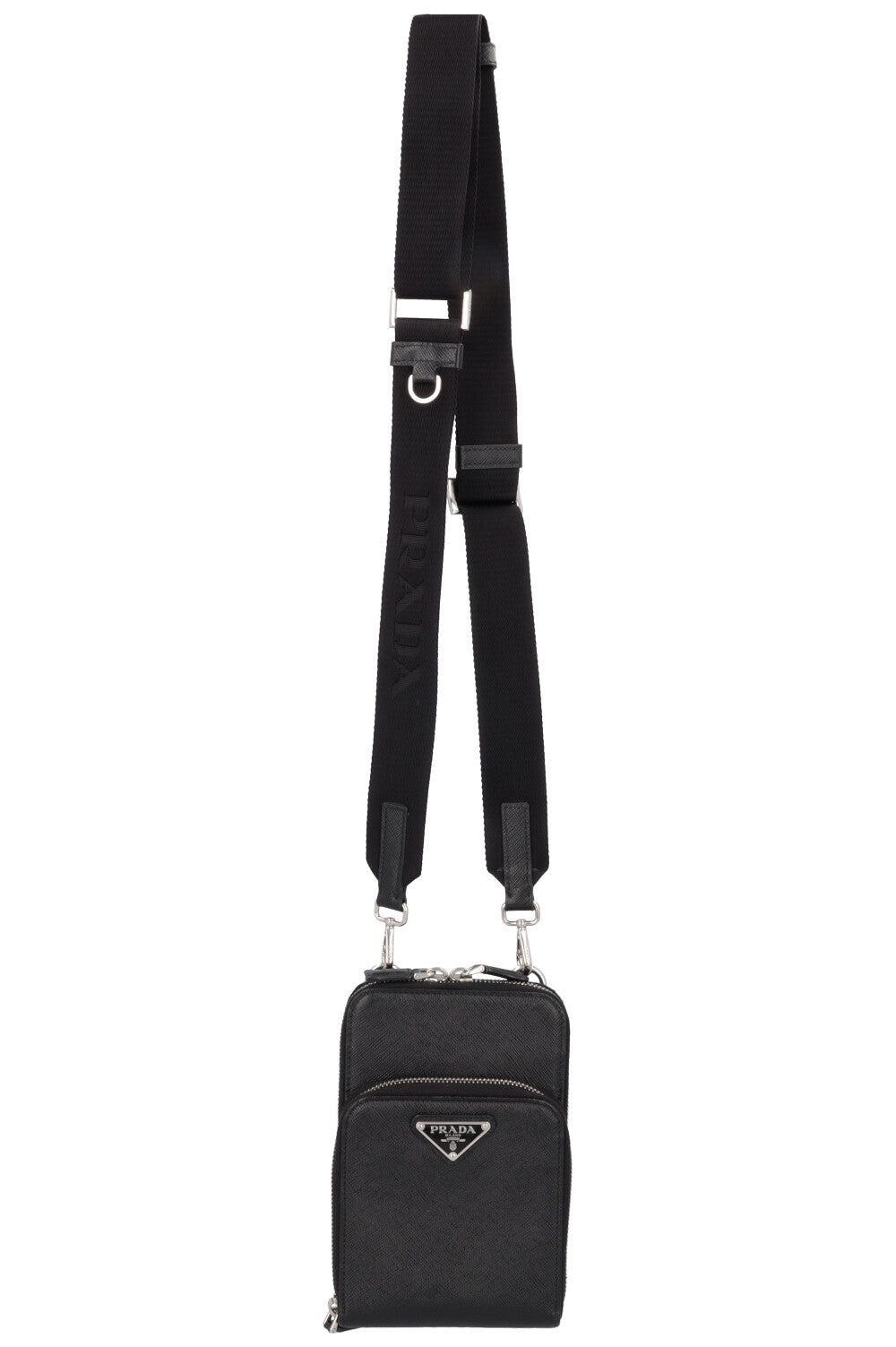 PRADA Smartphone Crossbody Bag Saffiano Black