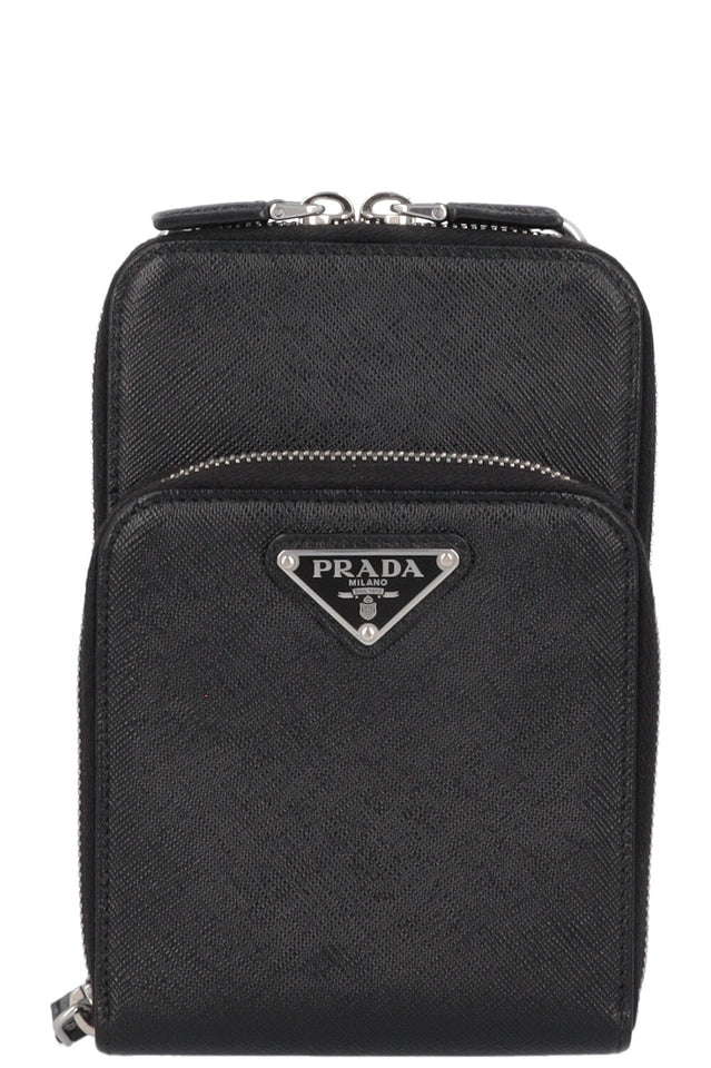 PRADA Smartphone Crossbody Bag Saffiano Black