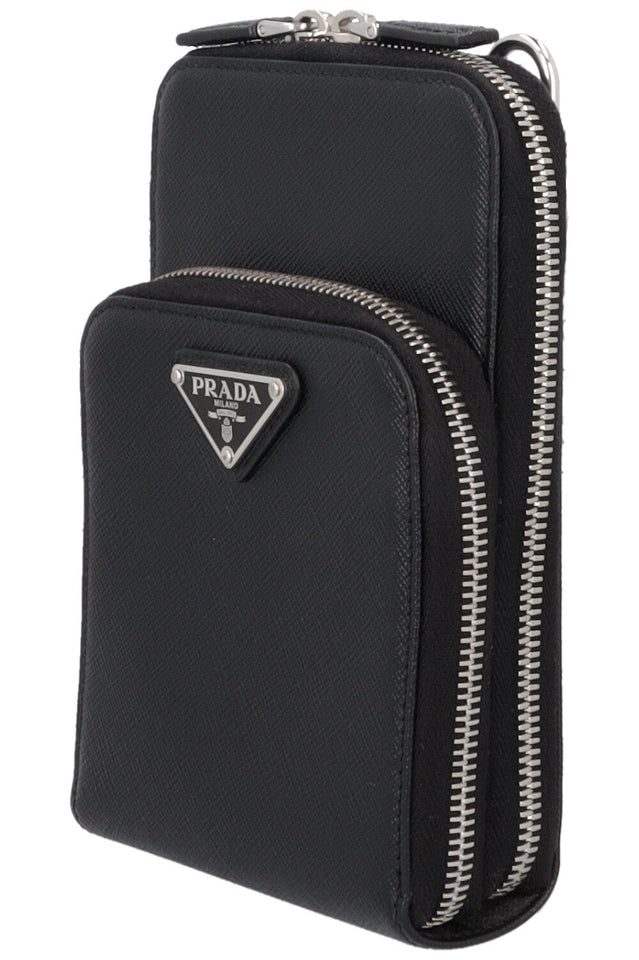 PRADA Smartphone Crossbody Bag Saffiano Black