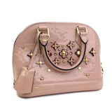 Pink Louis Vuitton Monogram Vernis Flower Alma BB Satchel