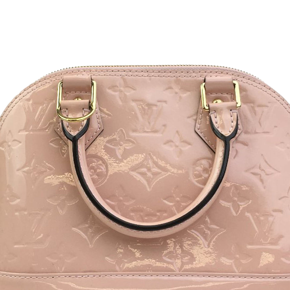 Pink Louis Vuitton Monogram Vernis Flower Alma BB Satchel