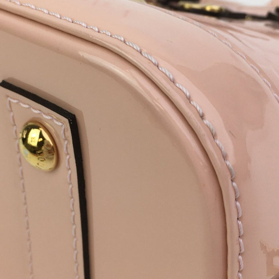 Pink Louis Vuitton Monogram Vernis Flower Alma BB Satchel