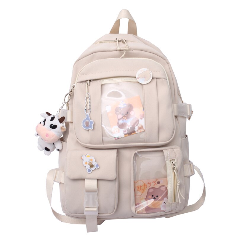 Canvas Women Backpack Kawaii Leisure Bookbag Travel Rucksack for Teenager Girls School Bag Cute Laptop