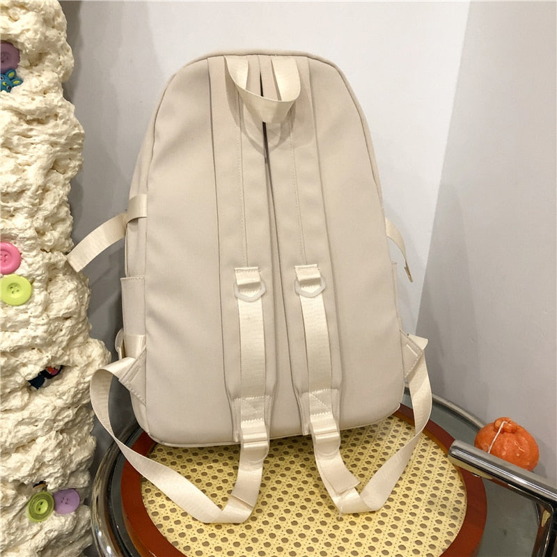 Canvas Women Backpack Kawaii Leisure Bookbag Travel Rucksack for Teenager Girls School Bag Cute Laptop