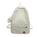 Canvas Women Bag Female Plaid Backpack For Teenager Leisure Travel Shoulder Men Black Schoolbag