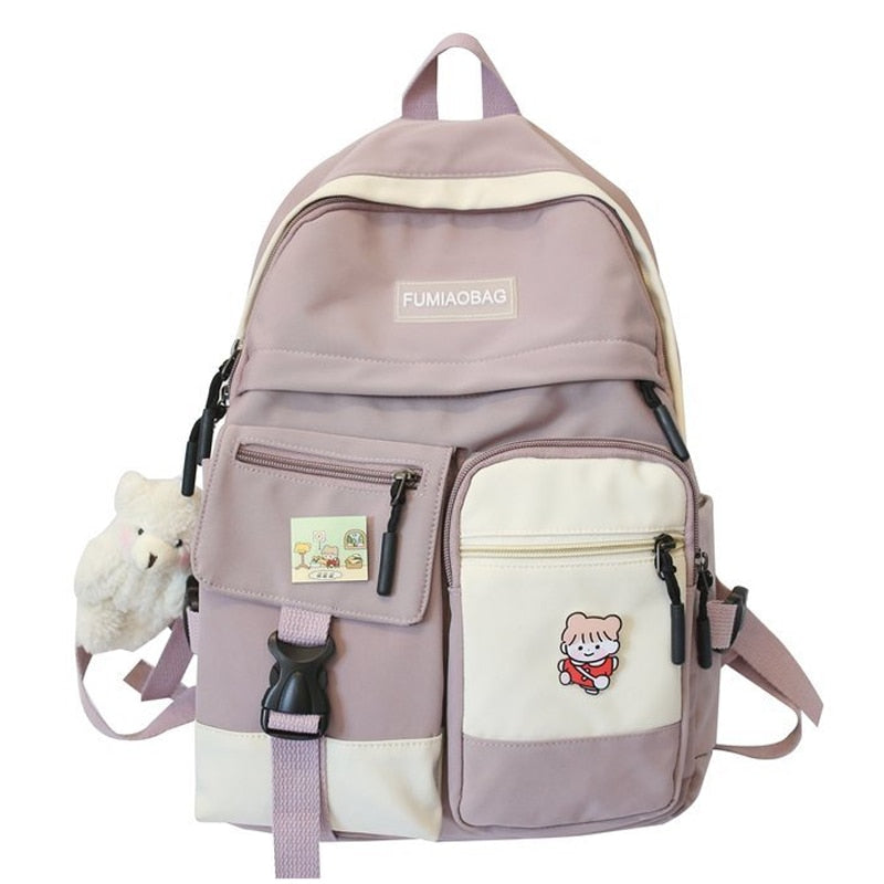 Women Like Backpack For Teenage Girl Kawaii Travel Rucksack Waterproof Nylon Simple School Bag