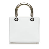 Dior Lady Dior Medium White Patch Embellished Leather Silver