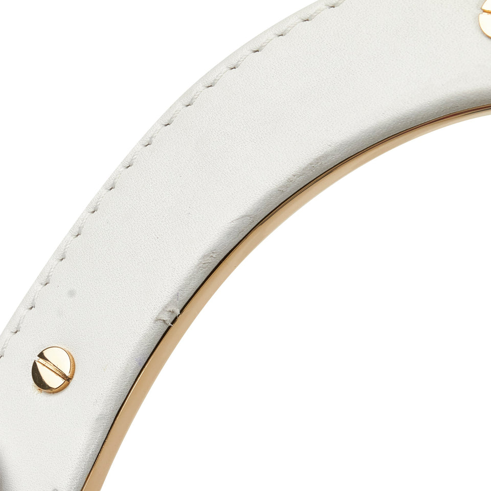 Dior Lady Dior Medium White Patch Embellished Leather Silver