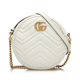 SALE Gucci GG Marmont Round White Matelassé