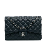 Chanel Classic Double Flap Jumbo Blue Lambskin Gold