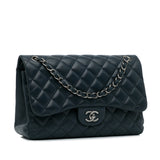 Chanel Classic Double Flap Jumbo Blue Lambskin Gold