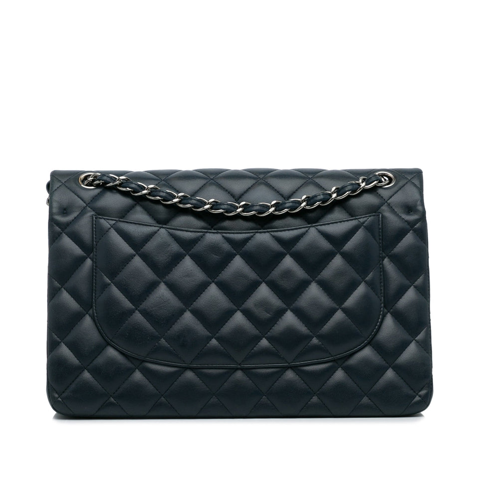 Chanel Classic Double Flap Jumbo Blue Lambskin Gold