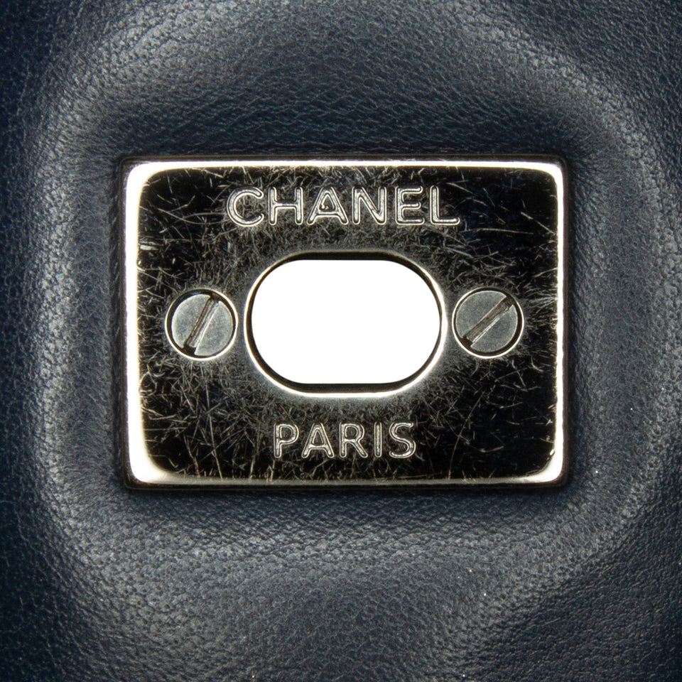 Chanel Classic Double Flap Jumbo Blue Lambskin Gold