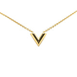 Gold Louis Vuitton Gold Plated Essential V Necklace