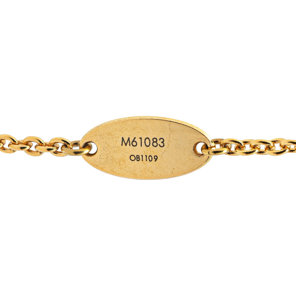 Gold Louis Vuitton Gold Plated Essential V Necklace