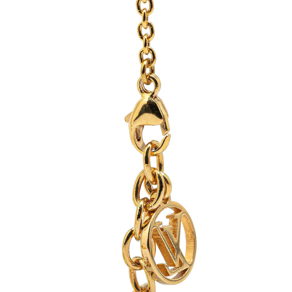 Gold Louis Vuitton Gold Plated Essential V Necklace