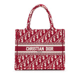 Dior Book Tote Small Red Oblique Canvas