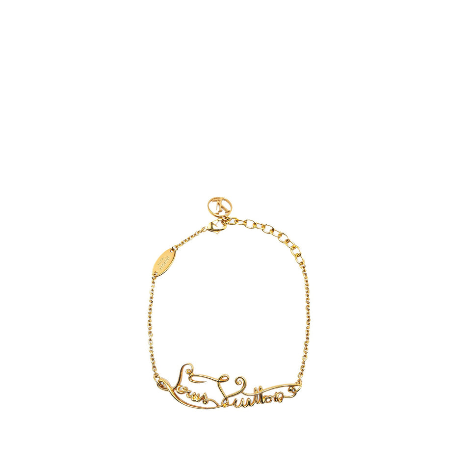 Gold Louis Vuitton Gold Plated My LV Affair Bracelet