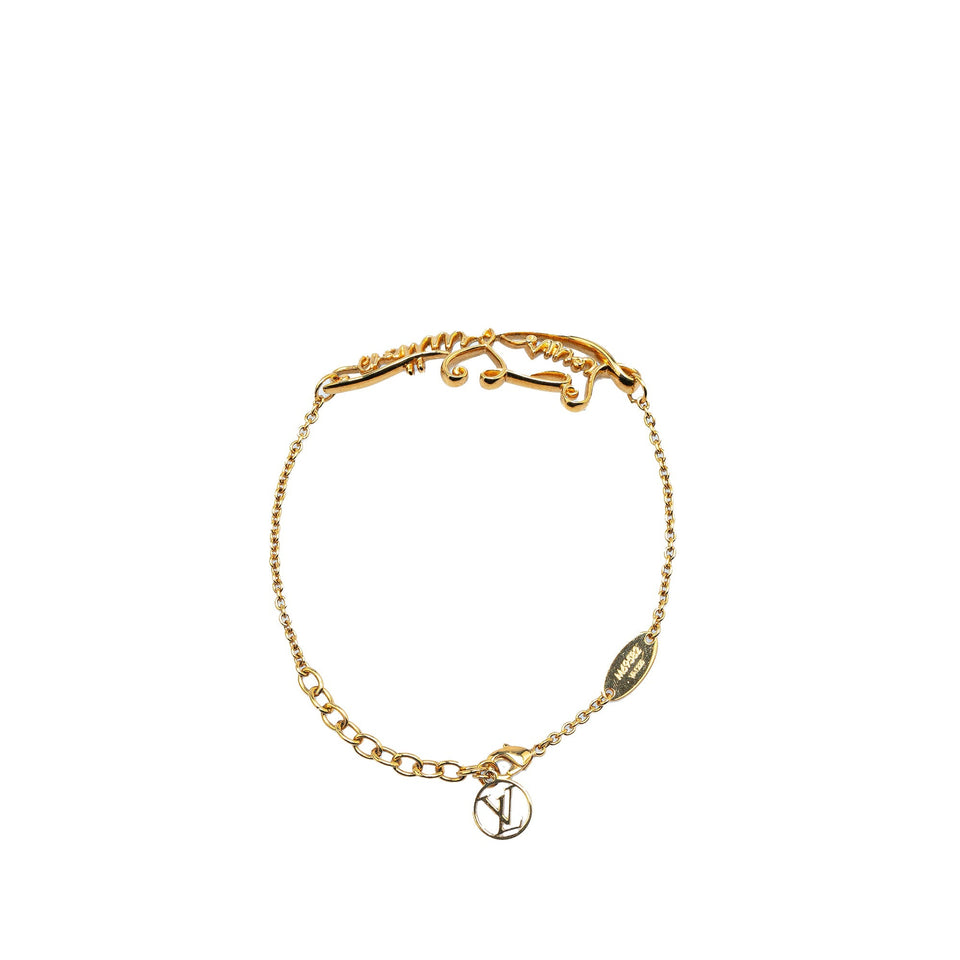 Gold Louis Vuitton Gold Plated My LV Affair Bracelet