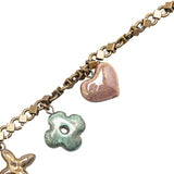 Brown Louis Vuitton Brass and Ceramic Baroque Charms Necklace