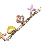Brown Louis Vuitton Brass and Ceramic Baroque Charms Necklace