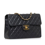 Chanel Classic Single Flap Maxi Black Lambskin Gold