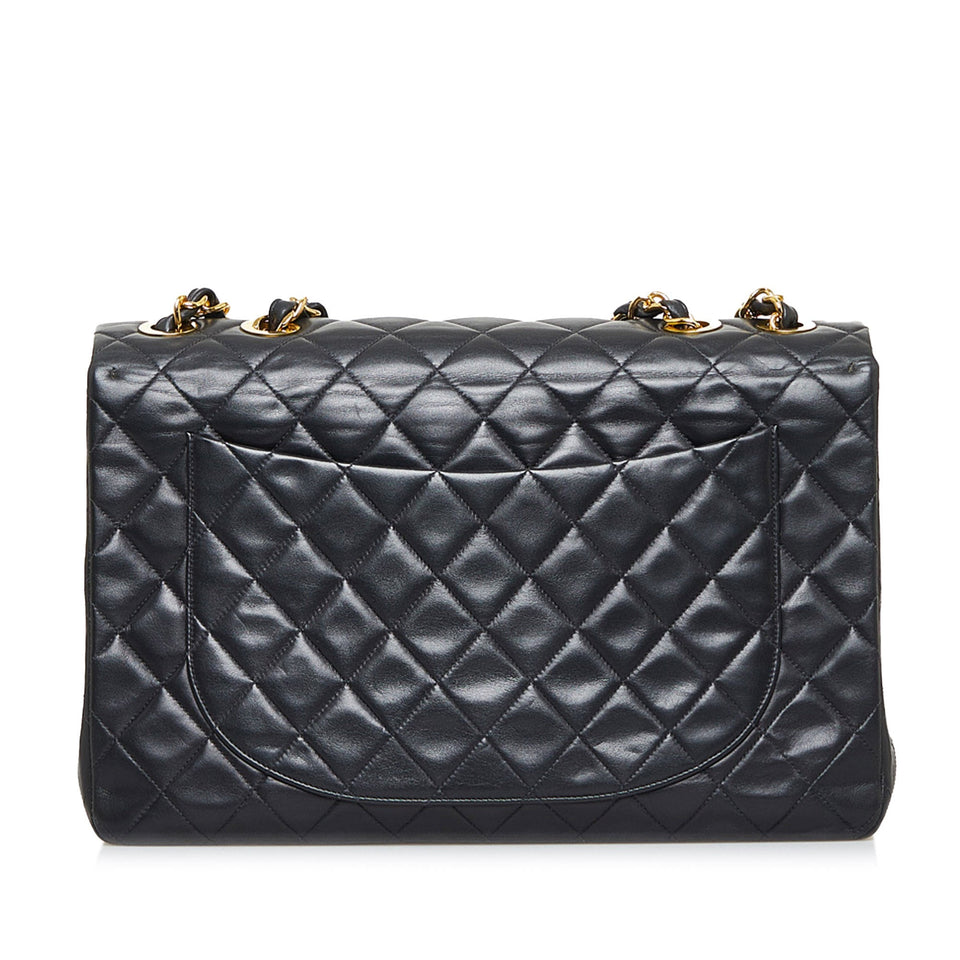 CHANEL Maxi Classic Lambskin Single Flap Shoulder Bag