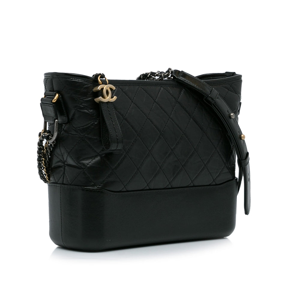 Chanel Gabrielle Medium Black Lambskin Gold