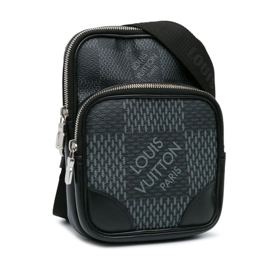Black Louis Vuitton Damier Graphite 3D Amazone Sling Bag