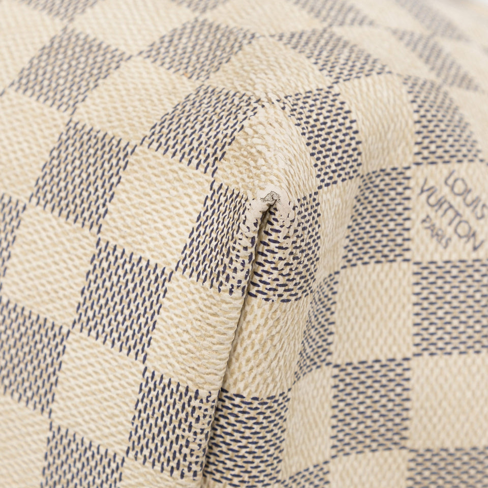 White Louis Vuitton Damier Azur Iena MM Tote Bag