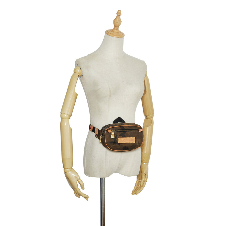 Brown Louis Vuitton x Supreme Camouflage Belt Bag PM