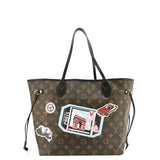 LOUIS VUITTON World Tour Neverfull MM Monogram Canvas Tote Shoulder Bag Brown