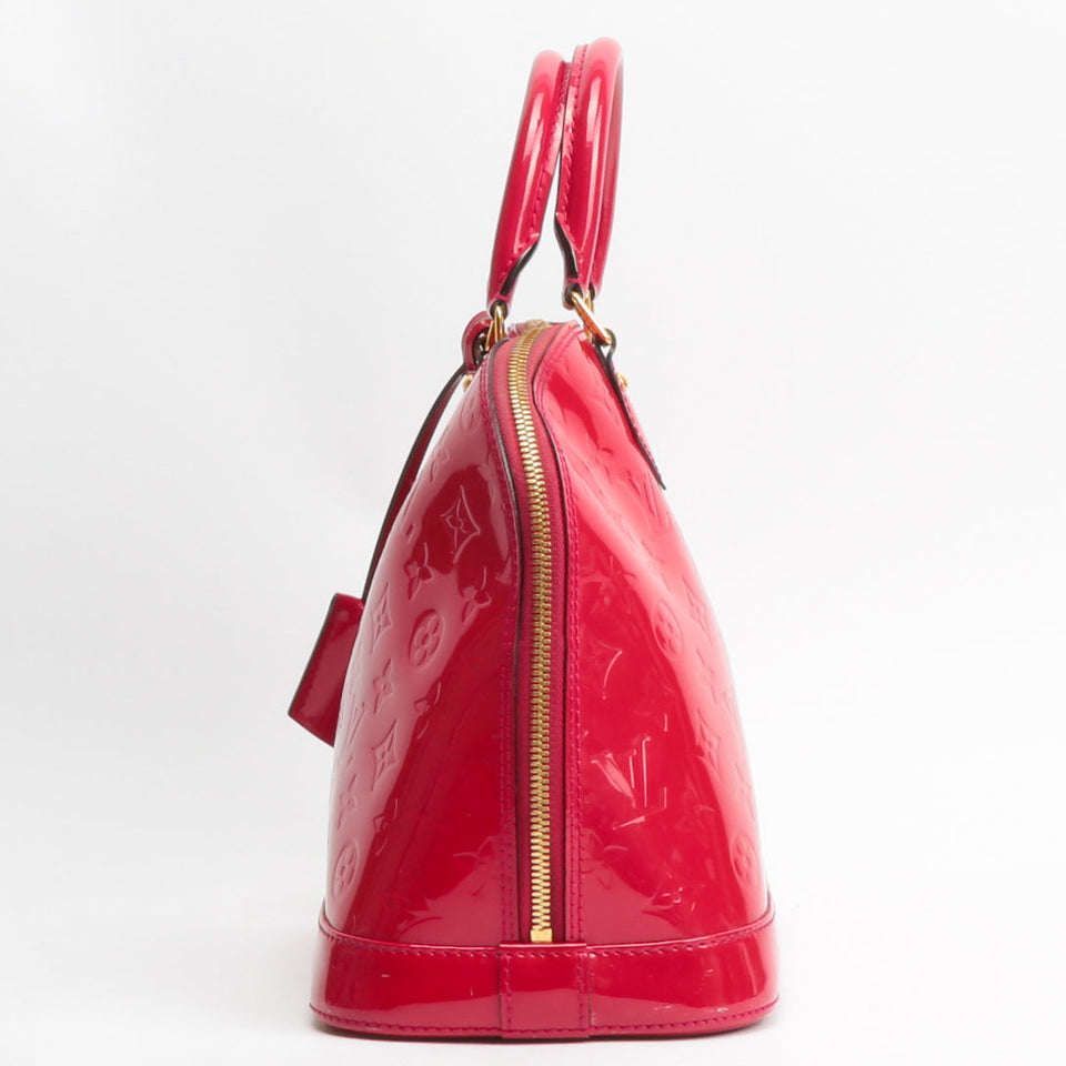 LOUIS VUITTON Monogram Vernis Alma MM Red