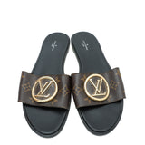 Louis Vuitton Monogram Lock It Flat Mules 41