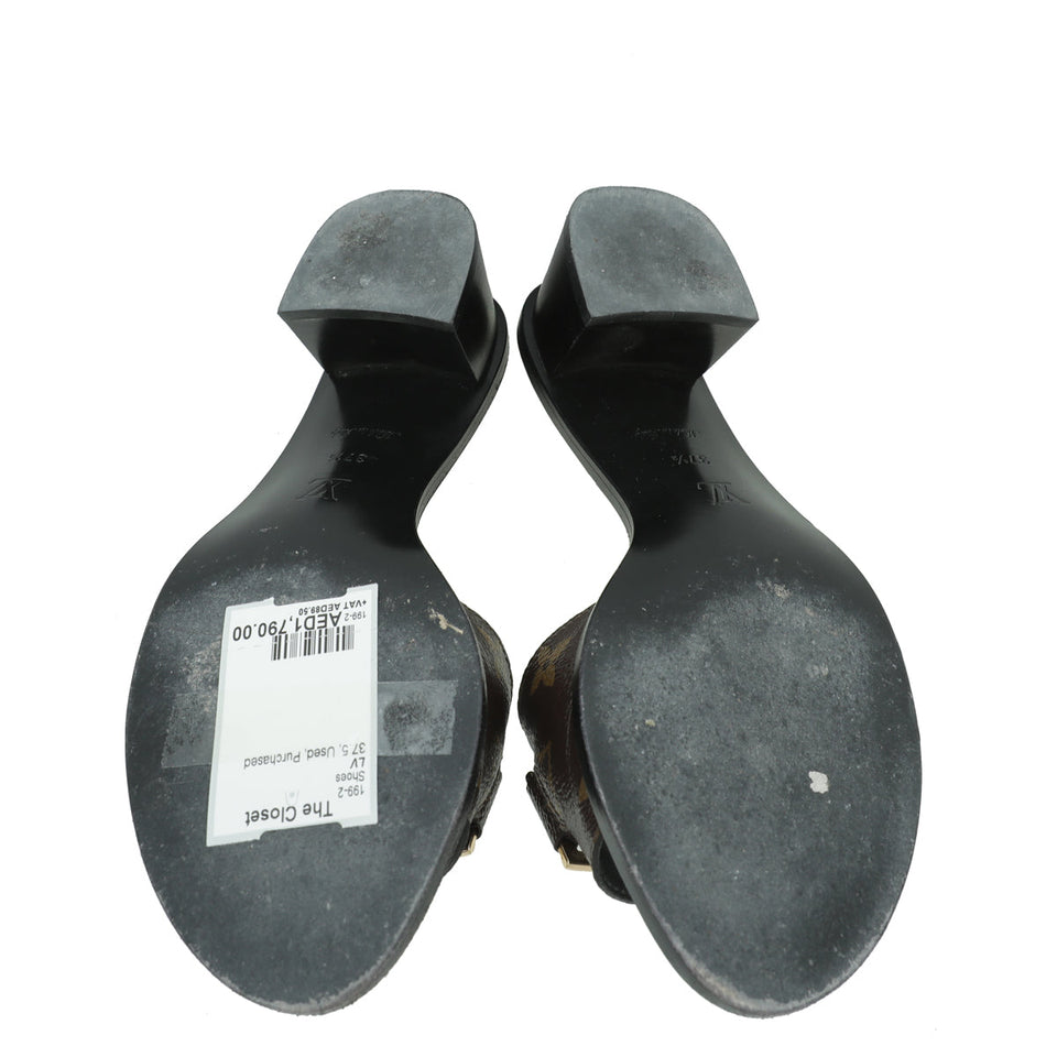 Louis Vuitton Monogram Lock It Mules 37.5