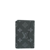Louis Vuitton Monogram Graphite Pocket Organizer Wallet W/RBA Initial