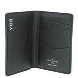 Louis Vuitton Monogram Graphite Pocket Organizer Wallet W/RBA Initial