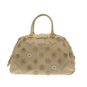 Louis Vuitton Brass Bowly Polka Dot Panama Bag (SHG-v0HWKI)