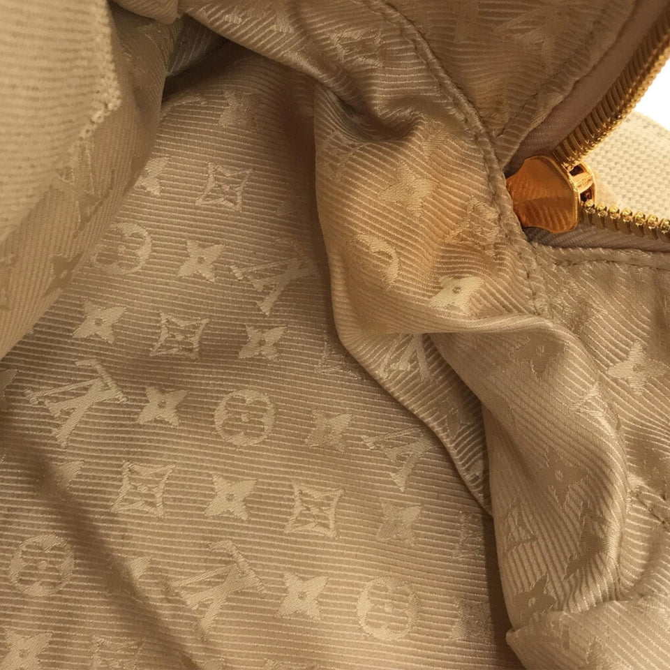 Louis Vuitton Brass Bowly Polka Dot Panama Bag (SHG-v0HWKI)