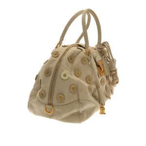 Louis Vuitton Brass Bowly Polka Dot Panama Bag (SHG-v0HWKI)
