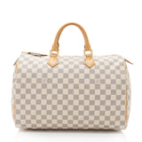 Louis Vuitton Damier Azur Speedy 35 Satchel (SHF-Sjma9Y)